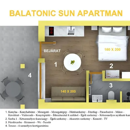 דירה Balatonic Moon&sun Apartmanhaz שיופוק